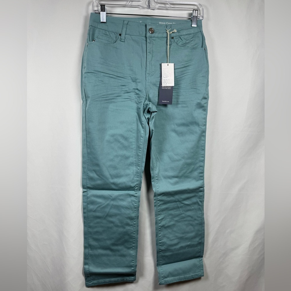 Laurie Felt Regular Wave Denim 5 Pocket Crop Jeans  Aqua 4